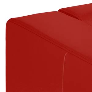 Canapé d'angle Bolsena II Cuir véritable - Rouge - Méridienne courte à droite (vue de face)