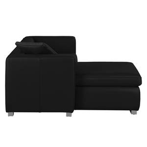 Ecksofa Bolsena II Echtleder Schwarz - Longchair davorstehend links