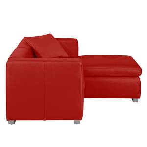 Ecksofa Bolsena II Echtleder Rot - Longchair davorstehend rechts