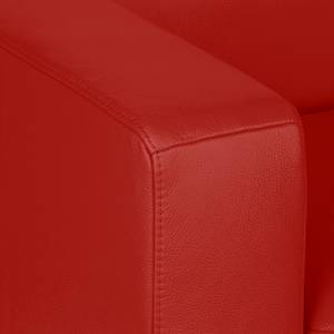 Canapé d'angle Bolsena II Cuir véritable - Rouge - Méridienne courte à droite (vue de face)