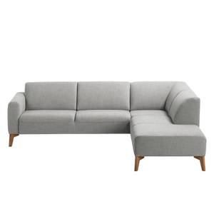 Ecksofa Bora II Webstoff Webstoff Anda II: Silber - Ottomane davorstehend rechts