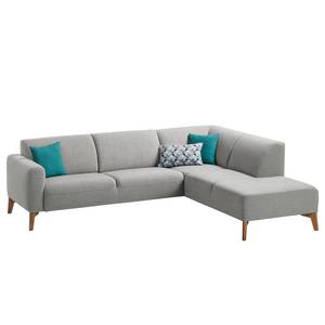 Ecksofa Bora II Webstoff Webstoff Anda II: Silber - Ottomane davorstehend rechts