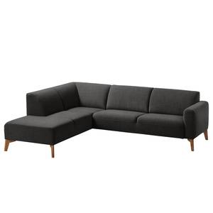 Ecksofa Bora II Webstoff Webstoff Milan: Anthrazit - Ottomane davorstehend links