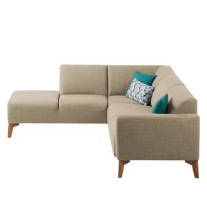 Ecksofa Bora II Webstoff Webstoff Milan: Beige - Ottomane davorstehend links