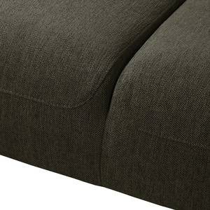 Ecksofa Bora II Webstoff Webstoff Saia: Schwarz-Braun - Ottomane davorstehend links