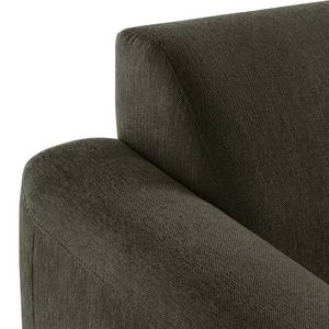 Ecksofa Bora II Webstoff Webstoff Saia: Schwarz-Braun - Ottomane davorstehend rechts