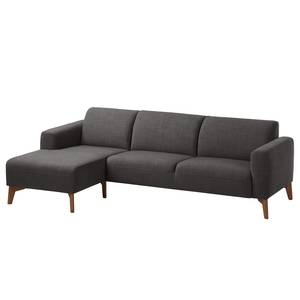 Ecksofa Bora II Webstoff Webstoff Anda II: Anthrazit - Longchair davorstehend links