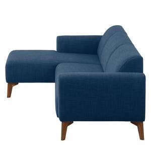 Hoekbank Bora II geweven stof Geweven stof Anda II: Blauw - Longchair vooraanzicht links