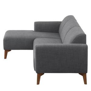 Ecksofa Bora II Webstoff Webstoff Anda II: Grau - Longchair davorstehend links