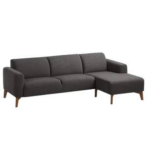 Ecksofa Bora II Webstoff Webstoff Anda II: Anthrazit - Longchair davorstehend rechts