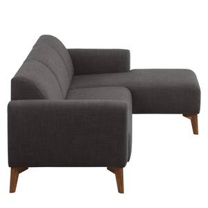 Ecksofa Bora II Webstoff Webstoff Anda II: Anthrazit - Longchair davorstehend rechts