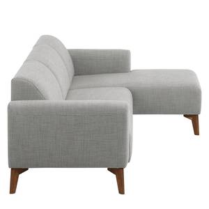 Ecksofa Bora II Webstoff Webstoff Anda II: Silber - Longchair davorstehend rechts