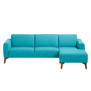 Hoekbank Bora II geweven stof Geweven stof Anda II: Turquoise - Longchair vooraanzicht rechts