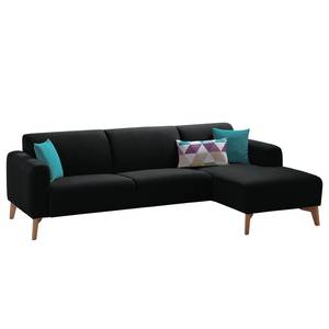 Ecksofa Bora II Webstoff Webstoff Saia: Anthrazit - Longchair davorstehend rechts