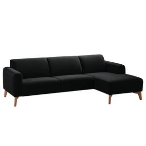 Ecksofa Bora II Webstoff Webstoff Saia: Anthrazit - Longchair davorstehend rechts