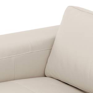 Ecksofa Bora Echtleder Echtleder Neka: Creme - Longchair davorstehend rechts - Eiche