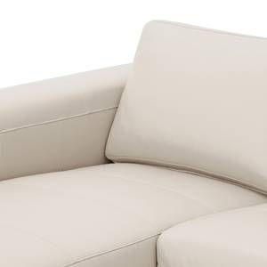 Ecksofa Bora Echtleder Echtleder Neka: Creme - Longchair davorstehend links - Eiche