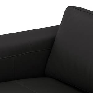 Ecksofa Bora Echtleder Echtleder Neka: Grau - Longchair davorstehend rechts - Eiche