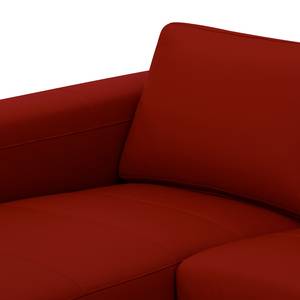 Ecksofa Bora Echtleder Echtleder Neka: Rot - Longchair davorstehend links - Eiche