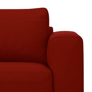 Ecksofa Bora Echtleder Echtleder Neka: Rot - Longchair davorstehend links - Eiche