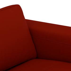 Ecksofa Bora Echtleder Echtleder Neka: Rot - Longchair davorstehend links - Eiche