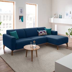 Ecksofa Bora II Webstoff Webstoff Anda II: Blau - Longchair davorstehend links