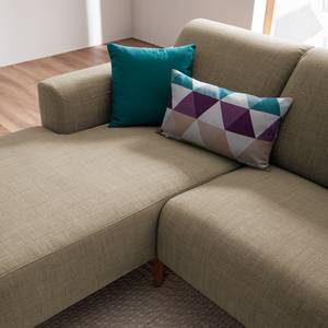 Ecksofa Bora II Webstoff Webstoff Milan: Grau-Braun - Longchair davorstehend links