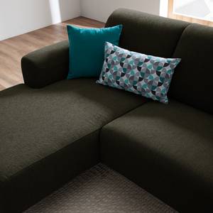 Ecksofa Bora II Webstoff Webstoff Saia: Schwarz-Braun - Longchair davorstehend links