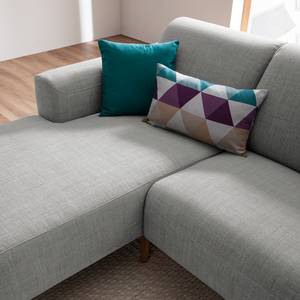 Ecksofa Bora II Webstoff Webstoff Anda II: Silber - Longchair davorstehend rechts