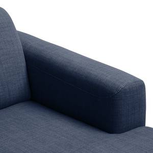 Canapé d'angle Bora II Tissu Tissu Milan : Bleu foncé - Méridienne courte à droite (vue de face)