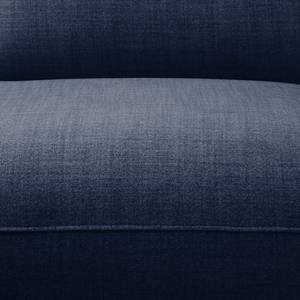 Canapé d'angle Bora II Tissu Tissu Milan : Bleu foncé - Méridienne longue à droite (vue de face)