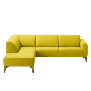 Ecksofa Bora II Webstoff Webstoff Milan: Gelb - Ottomane davorstehend links