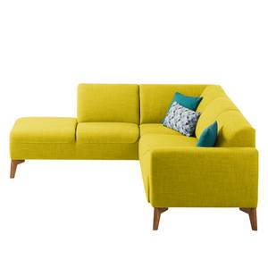 Ecksofa Bora II Webstoff Webstoff Milan: Gelb - Ottomane davorstehend links