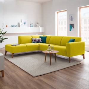 Ecksofa Bora II Webstoff Webstoff Milan: Gelb - Ottomane davorstehend links