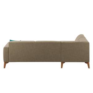 Ecksofa Bora II Webstoff Webstoff Milan: Grau-Braun - Ottomane davorstehend links