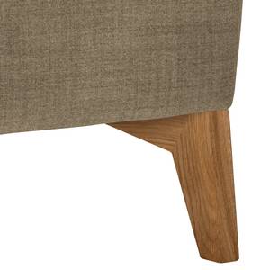 Ecksofa Bora II Webstoff Webstoff Milan: Grau-Braun - Ottomane davorstehend links