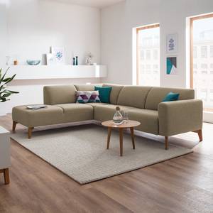 Ecksofa Bora II Webstoff Webstoff Milan: Grau-Braun - Ottomane davorstehend links