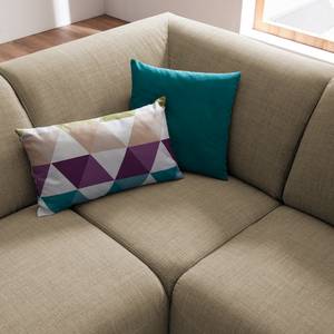 Ecksofa Bora II Webstoff Webstoff Milan: Grau-Braun - Ottomane davorstehend links