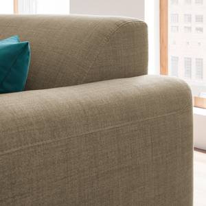 Ecksofa Bora II Webstoff Webstoff Milan: Grau-Braun - Ottomane davorstehend links