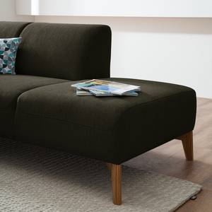 Ecksofa Bora II Webstoff Webstoff Saia: Schwarz-Braun - Ottomane davorstehend rechts