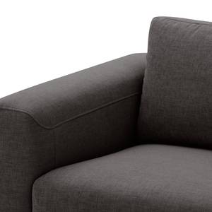 Ecksofa Bora Webstoff Webstoff Anda II: Anthrazit - Longchair davorstehend links - Edelstahl