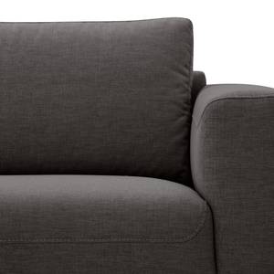 Ecksofa Bora Webstoff Webstoff Anda II: Anthrazit - Longchair davorstehend links - Edelstahl