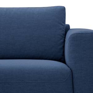 Ecksofa Bora Webstoff Webstoff Anda II: Blau - Longchair davorstehend links - Edelstahl