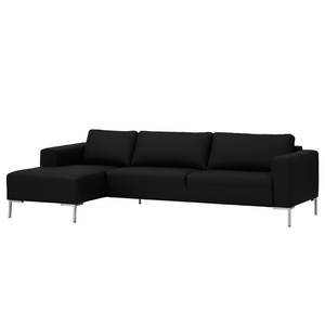 Ecksofa Bora Webstoff Webstoff Anda II: Grau - Longchair davorstehend links - Edelstahl