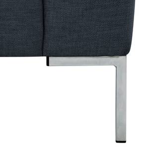 Ecksofa Bora Webstoff Webstoff Anda II: Grau - Longchair davorstehend links - Edelstahl