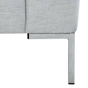 Ecksofa Bora Webstoff Webstoff Anda II: Silber - Longchair davorstehend links - Edelstahl