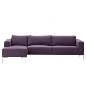 Ecksofa Bora Webstoff Webstoff Anda II: Violett - Longchair davorstehend links - Edelstahl