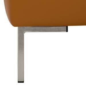 Ecksofa Bora Echtleder Echtleder Neka: Cognac - Longchair davorstehend links - Edelstahl