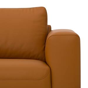 Ecksofa Bora Echtleder Echtleder Neka: Cognac - Longchair davorstehend links - Edelstahl