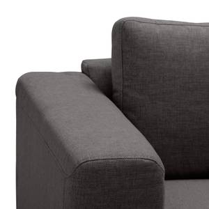 Ecksofa Bora Webstoff Webstoff Anda II: Anthrazit - Longchair davorstehend links - Eiche